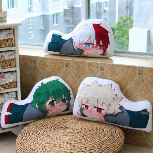 1pc 45cm Cartoon Anime Bakugou Katsuki Todoroki Shoto Midoriya Izuku Bolster Plush Boku my Hero Academia Pillow gift for child