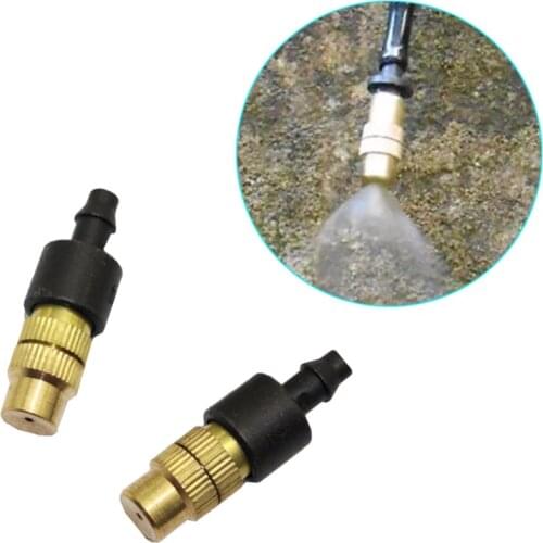 10 Pcs Copper Misting Fog Cooling Nozzles Atomizing Sprayers For 4/7mm Hose Garden Irrigation Agricultural Atomizing Sprinklers