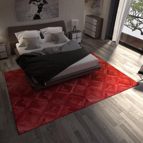 100% Natural Genuine Cowhide Leather Carpet Merry Christmas Decorations New Year Red Geometric Wedding Are Rugs Anti-slip Rug
