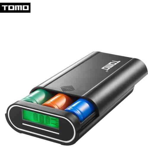 18650 charger powerbank case battery storage box TOMO for 3.7V lithion portable DIY display 2 Input 5V 2A output max