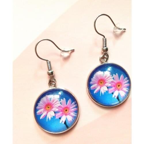 22 Style Fashion Crystal Beads Drop Earrings Sun Flower Earring Women Silver Hooks Life Tree Drop Earrings Jewelry Party Gifts