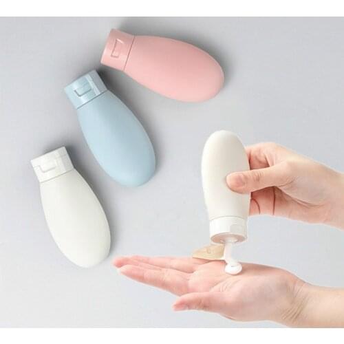 3pcs/set 60ml Portable Silicone Refillable Bottle Empty Travel Packing Press for Lotion Shampoo Cosmetic Squeeze Containers