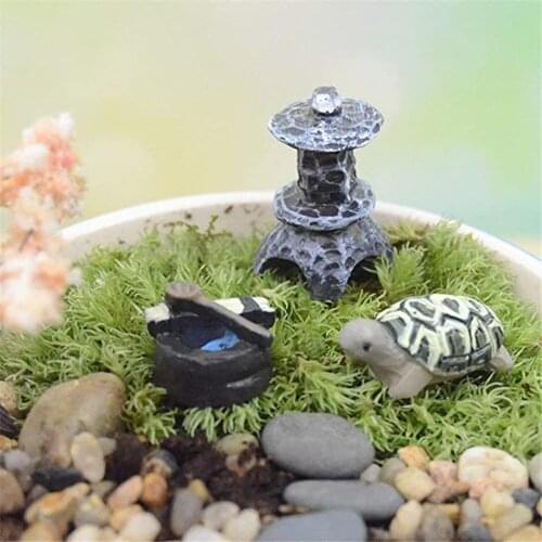 3PCS/Set Mini Simulation Resin Tortoise Miniatures Ornaments Succulent Bonsai Fish Tank Decor Micro DIY Turtle Figurine Props