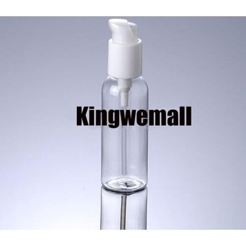300pcs/lot Newest Capacity 100ml PET Round Transparent Bottle with Press Pump For Lotion Cosmetic Packaging PTG30