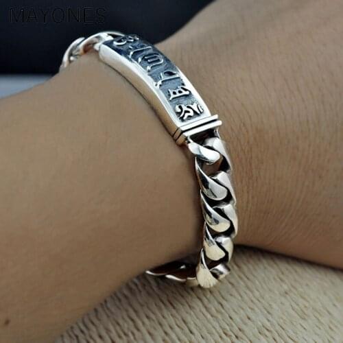 5mm width Pure 925 Silver Bracelet Width 10mm 18cm to 21cm Classic Reticular Link Chain S925 Thai Silver Bracelets for Women Men