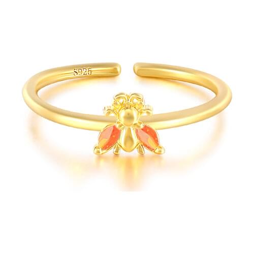 CANNER Silver 925 Color Bee Rings For Women Jewelry Finger Ring Birthday Friendship Jewelry Gifts Anillos Rings Hand Accessories