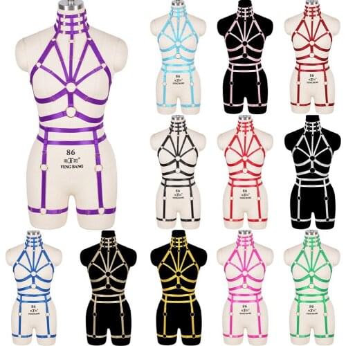 Thigh Bands Body Garter Rave Womens Underwear Plus Size Bdsm Women Harness Bra Erotic Lingerie Light Sexy Gothic Body Harness