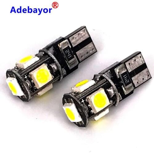White 100pcs LED Canbus T10 W5W 194 168 5050 Car Light Bulb 5 SMD Chips Wedge Bulbs Car Interior Reading Signal Lamp