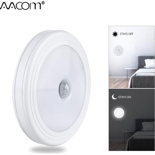 LED Under Cabinet Light with Motion Sensor Cordless Night Lamp AAA Battery Operated Closet Stairs Corridor Lighting