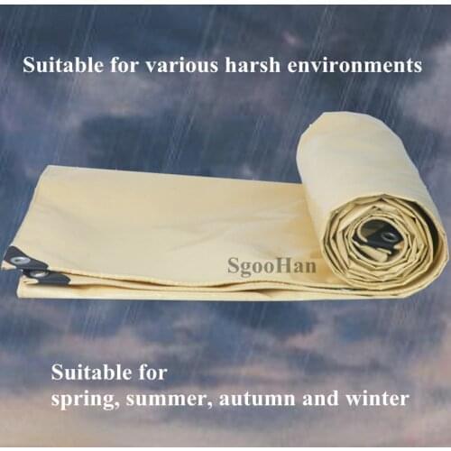 Beige Truck Canopy PVC Coated Banner Tarpaulin Rainproof Cloth Outdoor Awning Oxford Oilcloth Shade Sail Waterproof Repair Tape