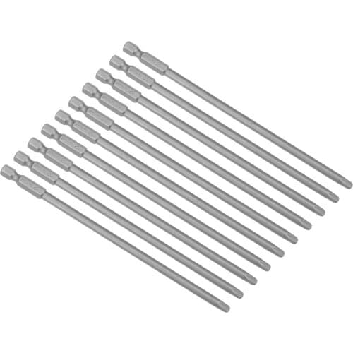 Uxcell 10pcs Phillips Bits 1/4-Inch Hex Shank 150mm Length Cross 5PH3 Magnetic Driver S2 Screwdriver Bit