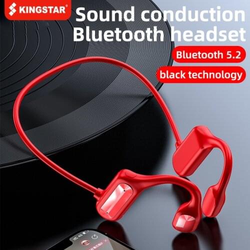 KINGSTA Bluetooth-compatible Earphones 5.0 Sport Wireless Headset Ear Hook Bone Conduction Stereo HIFI Headphone With Mic