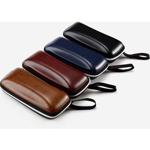 Men Black PU Leather Sunglasses Case Zipper Waterproof Sun Glasses Eyewear Storage Men Eyeglasses Genuine Spectacle Box