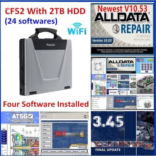 2021 Diagnostic Laptop P.anasonic Toughbook CF52 with 24 softwares in 2tb hdd alldata,mit..ll,Auto//data 3.45 ATSG install well