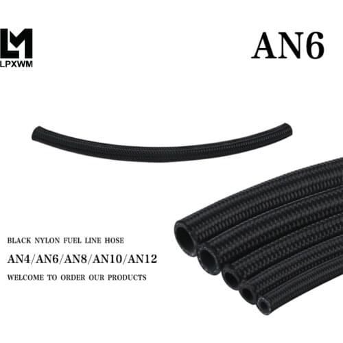 LPXWM - 6 AN Pros Lite Black Racing Hose Fuel Oil Line 350 PSI 0.3M LPXWM7312-1