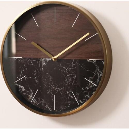Nordic Simple Wall Clock Modern Design Bedroom Round Glass Silent Wall Clock Metal Mechanism Duvar Saati Home Decoration DG50WC