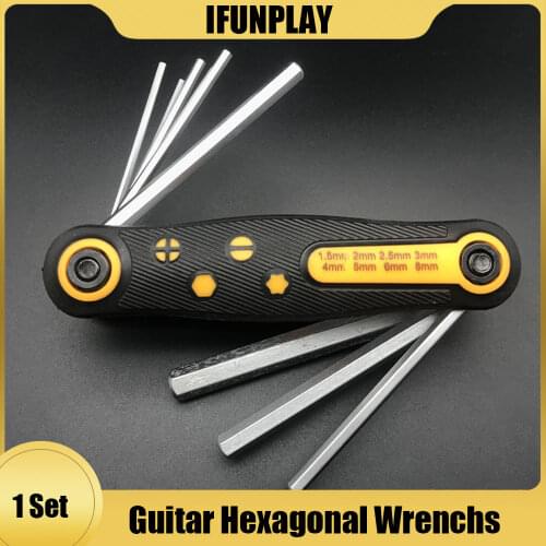 Multi-Function Guitar Maintenance Tool Folk Guitar Fingerboard Adjustment Tool Guitar Hex Wrench Set 8 pcs Luthier Guitar Tools