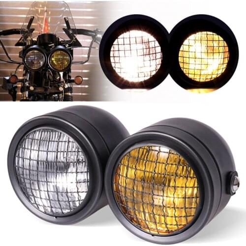 Motorcycle Grill Twins Dual Headlight Streetfighter Double Headlamp For Harley Cafe Racer Honda Yamaha Dual Sport Dirt Bikes New