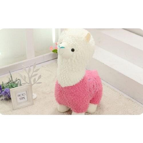 Stuffed toy large 50cm pink&white alpaca plush toy soft doll throw pillow Christmas gift b1237