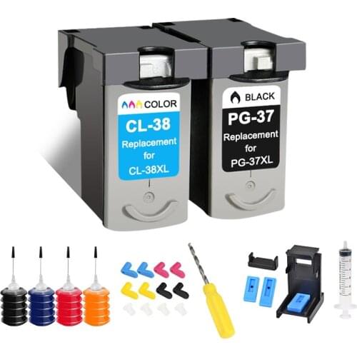 NEW for Canon PG37 CL38 PG 37 CL 38 PIXMA MP140 MP190 MP210 MP220 MP420 IP1800 IP2600 MX300 MX310 Printer cartridges kit tool