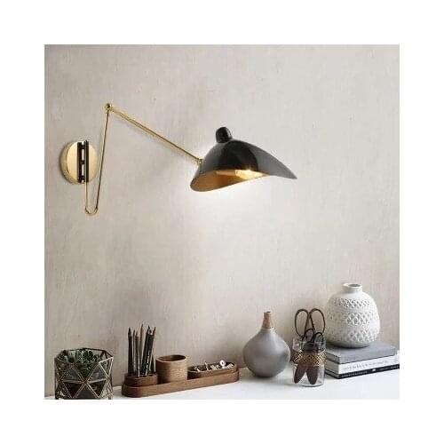 Nordic restaurant wall lamp hotel bedroom bedside lamp corridor American Iron folding wall lamp industrial style