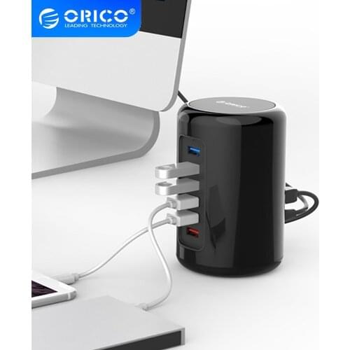 ORICO RH4CS-V1 Mac Design 4 Ports USB3.0 Hub with Two Super Charger Ports for Windows XP/Vista / 7 / 8 / Linux / Mac OS - Black