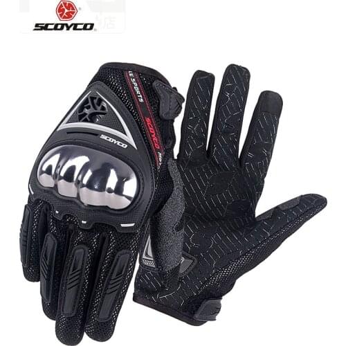 Summer SCOYCO motorcycle full finger gloves plated TPU protect case moto racing glove MC44D Motocross gloves M L XL 2XL