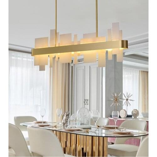 Postmodern simple all-brass dining room chandelier creative living room dining room bar soft-mounted lamps