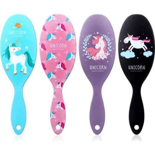 1Pcs Arrival Cartoon Unicorn Comb Detangling Hair Styling Massage Combs Hair Brush Women Barber Haircut Accessories Wholesale