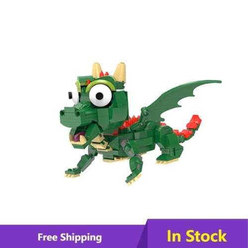 MOC Green Raptor Flying Dragon Building Blocks Dinosaur Figures Bricks Dino Diy Education Toys Dinosaurios for Children Birthday