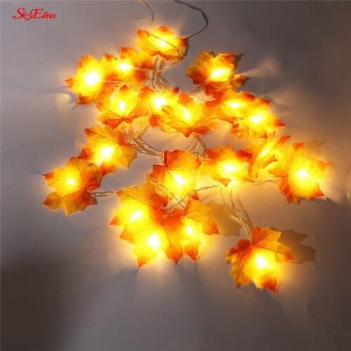 LED Maple Leaf Fairy Garland Led String Light 1.5/3/6M Plant Holiday String Light Wedding Room Christmas Decorative Lighting 7Z