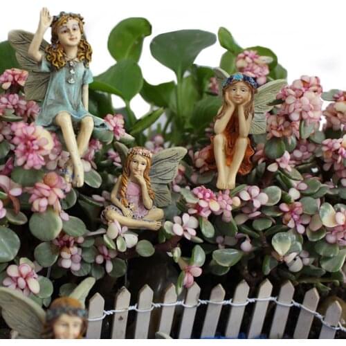 6pc Little Girl Decoration Flower Landscape Flower Pot Home Decoration Creative Crafts Garden Statues Sculptures Tuin Decoratie
