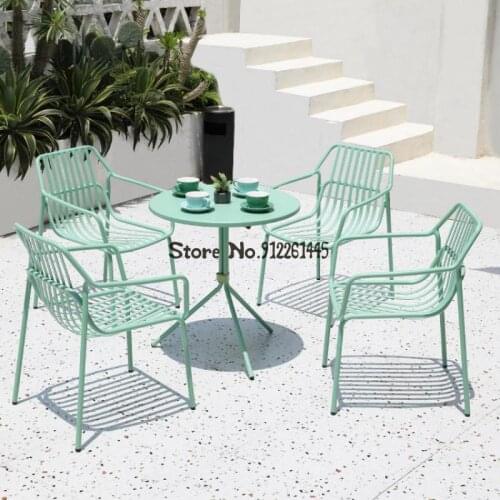 Outdoor Tables And Chairs Net Red Coffee Shop Milk Tea Shop Outside Tables And Chairs Courtyard Garden Hotel Terrace Chairs