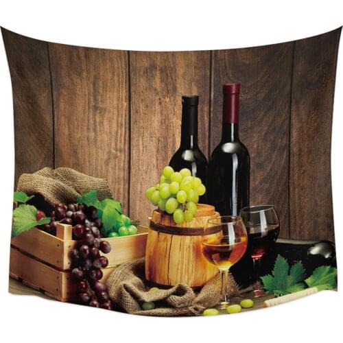 Wine Glass Wine Fruit Grapes Tapestry Wall Hanging Home Wall Decor Bedroom Tapestry Wall Hanging Yoga Mat Picnic Mat
