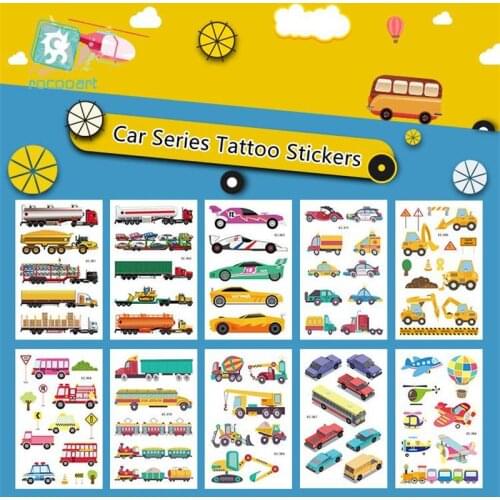 Cute Car Aircraft Design Waterproof Temporary Tattoos Stickers For Kids Girl Children Gift Water Transfer Fake Tattoo