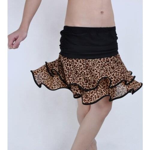 Double leopard skirt Latin dance clothing wholesale Latin dance clothing LD0031