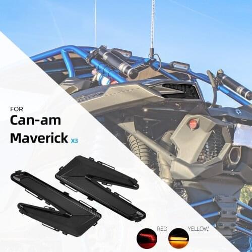 KEMIMOTO Tail Lamps With Yellow Turning Light Black Rear Tail Lights for Can Am Maverick X3 900 MAX Turbo R Turbo R XRC XDS