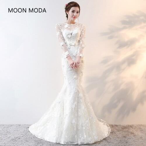 Mermaid wedding dresses 2020 long sleeve bride dresses plus size ball gowns muslim wedding gowns elegant vestidos de novia