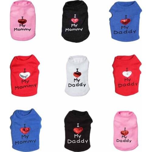 I Love My Mommy Vest Dog Clothes for Small Dogs Pet Clothes Soft Dog Vest for Small Medium Teddy BichonFrise Pet Apparel