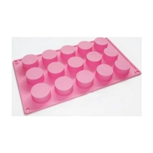15 Bar Round Silicone Mold Chocolate Mini Cookies Soap Mould 1.5inchx0.8inch/cell