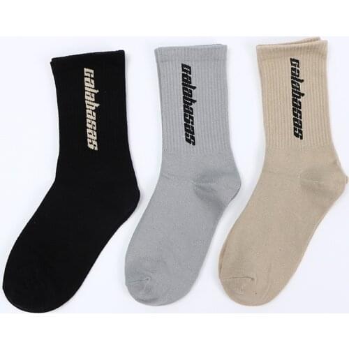 2018 hip hop Tide brand letters Harajuku calabasas socks Trendy men women neutral street long socks unisex calabasas Calcetines