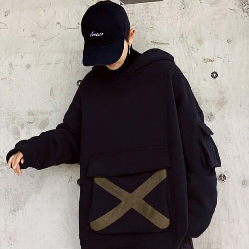 2019 New Western Street Fashion Thicken Men Cargo Style Hoodies Casual Fleece Male Pullover Hooded Sweatshirt Streetwear Loose