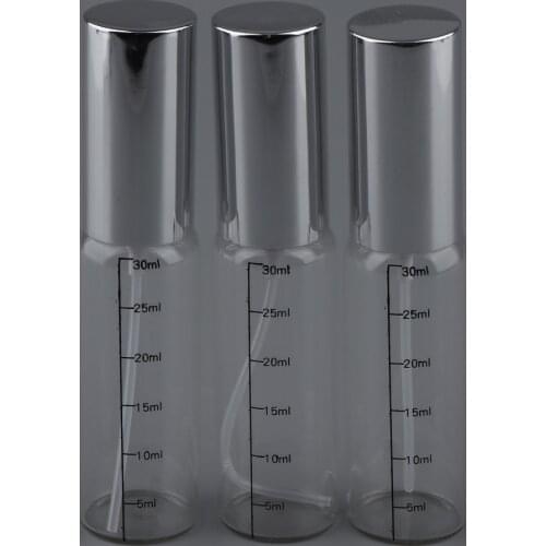 3-Pack Clear Refillable Atomizer Glass Mini Spray Empty Bottles for Perfume Liquid (30ml)