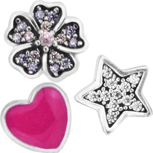 3pcs Parts for Floating Locket Pendant and Necklace 100% 925 Sterling Silver Fine Jewelry Free Shipping