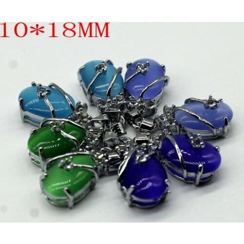 5pcsNatural Cat eye water drop Stone Pendant Charms Jewelry fit DIY Necklace Earrings Making