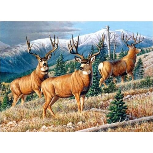 5d Diamond Art Mosaic Moose Deer Embroidery Painting Large Size Rhinestone Drawing Picture Wall Decor Handcraft Gift New Arrival