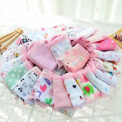 6pcs/set Baby Panties Cotton Kids Underpants Baby Girl Print Briefs Panties for girls Childrens Underpants Random Color