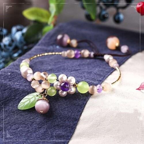 Trendy Cute Beads Flower Charm Anklets Adjustable Emo Jewellery Gifts Yoga Women Girlfriend Stylish Ethnic Style Anklets