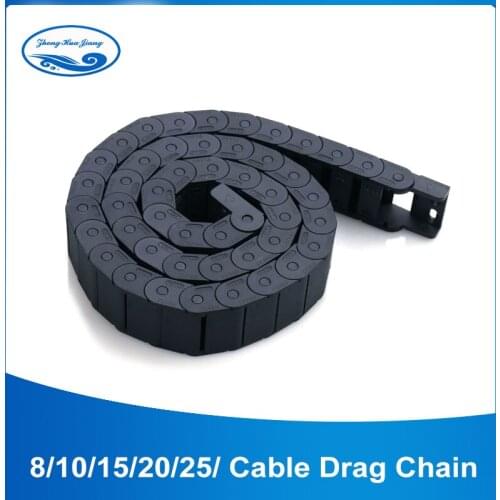 1M Cable Drag Chain Transmission Chains Semi-enclosed 8/10/15/20/25/ Nylon Cable Drag Chain Wire for CNC Router Machine Tools