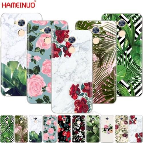 HAMEINUO White marble flowers leaves cell phone Cover Case for Huawei Honor 4A 5A 6A 6C 6X 8 9 NOVA PLUS LITE